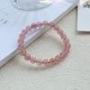 Pulsera de cristal de fresa rojo hielo para mujer, pulsera de cristal natural rosa flor de melocotón, cuentas sueltas, regalo de joyería con cuentas DIY