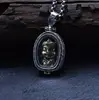 Colgante de Cabeza de Buda Bodhisattva Tallada en Plata de Ley S925 para Hombres y Mujeres Colgante de Buda Sakyamuni de Plata Tailandesa Venta al por Mayor