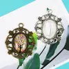 Accesorios diy pegatinas 18*25mm base flor pequeña retro base Gema del Tiempo base ovalada joyería al por mayor