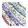 Cadena de Garra de Flor de Cristal de Strass Marquise de una Sola Fila de Colores de 1 cm Cadena de Diamantes Cosida a Mano para Manualidades Accesorios para Ropa y Zapatos