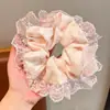 Nudo para el Cabello de Encaje Nuevo y Sencillo Estilo Coreano, Goma Elástica de Encaje, Accesorio para el Cabello de Tela a Cuadros, Tocado Coreano para Mujer, Dulce