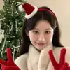 Tocado Navideño con Pedrería, Diadema Roja, Accesorios para Fotos de Fiesta, Diadema para Lavarse la Cara, Diadema, Pasador de Año Nuevo, Accesorios para el Cabello