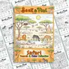 Compra direta transfronteiriça de 10 folhas/pacote de pôsteres para colorir de aventura na selva, livros de desenho de exploração divertidos, papel de colorir educativo para crianças