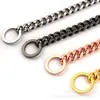 Corrente de cachorro de aço inoxidável dourada de 15mm, corrente em P, coleira de cachorro, metal de aço titânio, colar de animal de estimação hip hop, venda quente transfronteiriça
