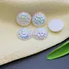 Aretes de Resina Transfronterizos Estilo Barroco con Perlas Falsas Iridiscentes, Par de Aretes tipo Parche Premium DIY Texturizados Combinados con Colgantes