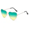 Gafas de Sol de Moda con Forma de Corazón Gafas de Sol Retro Amor Océano Gafas de Fiesta Gafas de Sol Metálicas con Corazón