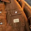 Chaqueta de mezclilla retro americana para hombre, nuevo modelo de primavera, chaqueta resistente con cuello de solapa, chaqueta de trabajo con múltiples bolsillos