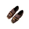 2026 Nuevos Zapatos de Ballet Deportivo de Nicho Estilo Francés, Zapatos Mary Jane Casuales y de Moda, Zapatos de Cuero Plateados de Suela Gruesa
