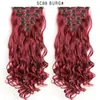 Peruca de Comércio Exterior Cabelo Ondulado Grande Feminino Alongamento de Cabelo com Presilha Conjunto de Sete Peças Peruca Feminina Alongamento de Cabelo Longo Cacheado