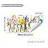 Adesivos Decorativos Florais Simples e Frescos para Janelas, Vitrines, Portas de Vidro, Decoração de Casa, PVC de Aderência Estática Visível em Ambos os Lados