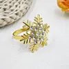 Nuevo Anillo para Servilletas de Copo de Nieve Navideño Hebilla para Servilletas Anillo para Servilletas de Diamante Aleación Fabricante Venta al por Mayor