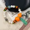 Jingdezhen Cerâmica Cuia Pulseira com Contas Joias Estilo Chinês Fulu Grão de Café Acessórios Pulseira Estilo Étnico Atacado