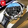 Reloj de la Marca Oris Nuevo Moda Grande Tres Ojos Seis Manecillas Cronógrafo Reloj Resistente al Agua Calendario Reloj para Hombre Reloj para Hombre