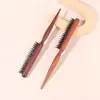 Peine de Estilismo para Belleza, Peine para Maquillaje de Noche, Peine de Cola Puntiaguda, Peine para el Cabello, Cerdas de Cerdo Cabello Rizado, Peine Esponjoso de Tres Filas
