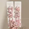 Goma para el pelo rosa con lazo y flor para niñas, Cuerda para el pelo de niña pequeña para trenzar, Pequeño accesorio elástico para el pelo