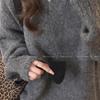 Bolsa Triangular para Gafas de Piel Estampado de Leopardo Cadena de Cuerda de Piel Cadena de Suéter Estilo Maillard Retro Cadena de Collar Estilo Europeo y Americano
