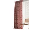 Yiman Qiyun Cortina Bola de Pelo Roja Navideña Cortina Jacquard Cortina de Cocina Terminada Ventana Flotante Semi-oscurante Suministro Directo de Fábrica
