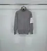 Fábrica Tb Venda Direta Outono e Inverno Novo Clássico Gola Alta Quatro Listras Camisa de Lã Manga Longa para Homens e Mulheres, Suéter Casual Slim