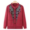 Elegante cárdigan de punto para mujeres de mediana edad y mayores, perfecto para otoño e invierno, un suéter de punto abierto de moda que se puede usar como capa exterior, una chaqueta de punto para madres