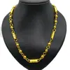 Colar Masculino Hexagonal com Padrão de Bambu Dourado Falso 8mm de Espessura Extra Banhado a Ouro 18K Yiwu Pequeno Artigo Estilo Retro Tendência