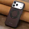 Adequado para iPhone 18 Pro, capa de celular com carregamento sem fio magnético, proteção de 360 graus, suporte rotativo, armação de metal para lente, capa de couro