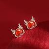 Pendientes rojos del Año del Dragón de Benmingnian para mujer 2023, nuevos nichos de otoño e invierno, joyería de lujo ligera de Año Nuevo