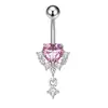 Nueva Serie Rosa de Cobre Incrustado con Circonita de Venta Caliente Joyería para Piercing de Ombligo para Venta al por Mayor Transfronteriza Amazon Aliexpress
