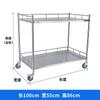 Mesa de armazenamento cirúrgico para instrumentos médicos de aço inoxidável, rack de armazenamento hospitalar, mesa cirúrgica alongada, carrinho de camada dupla