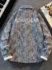 Chaqueta de Cuadros Tejida Estilo Chanel Americano para Hombre, Marca de Moda, Suelta, Casual, Nicho, Diseño con Bordado de Letras, Sensación de Diseño