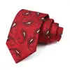 Gravata Masculina Logotipo Personalizado Gravata Paisley Vermelha Casamento Noivo Gravata de Alta Qualidade Amarrada à Mão para Homens
