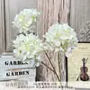 Hortênsia Artificial de 3 Cabeças tipo Doce, Flores Artificiais para Buquês de Casamento, Arte Floral Feita à Mão para Decoração de Salão de Casamento, Parede de Flores e Arranjos de Chão DIY