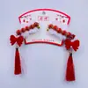 Horquilla Roja de Año Nuevo Estilo Chino para Niños, Adorno para el Cabello de Año Nuevo para Niñas, Accesorios para el Cabello Hanfu Estilo Antiguo, Horquilla con Borla para Niñas Pequeñas