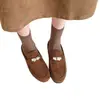 Hebilla Versátil 2026 Nuevas Mules Deslizables Puntera Metálica Mules Suela Plana Estilo Dinero Otoño Slip-ons Mujer Retro Antiguo