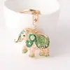 Nuevo Estilo Llavero de Elefante con Pedrería Colgante de Accesorio Metálico para Coche Llavero Creativo Decoración Pequeña Bolsa de Regalo