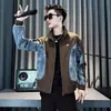 Chaqueta Guapa de Marca de Moda Chaqueta de Mezclilla con Empalme de Moda para Hombre Primavera 2025 Nuevo Top Casual para Hombre Otoño