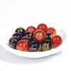 Cuentas sueltas de ágata roja y negra natural, cuentas redondas doradas, ocho santos patrones, doce signos del zodíaco, Ben Buda, accesorios de cuentas para bricolaje