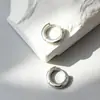 Aretes de Clip Hechos de Plata S925, Versátiles Clips de Hueso de Oreja Apilables, Mini Aretes de Clip, Aros Lisos Pulidos, Electrochapados