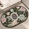 Alfombra de Baño con Patrón Floral de Lujo para Uso Doméstico, Felpudo Absorbente de Agua y de Secado Rápido para la Entrada del Baño, Felpudo Fresco y Sencillo para la Entrada