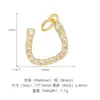Pingente Letra Árabe Zircônia Material DIY Base de Cobre Banho de Ouro Retentor de Cor 14K Pingente de Letra com Acessório de Corrente