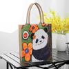 Bolsa de fieltro Panda Flor Dibujo animado Bolso de mano de fieltro Bolsa de regalo Bolso tote de fieltro para ir al trabajo estampado casual Personalización