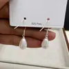 Estilo Retro Tendencia Nacional Gota de Agua Perla Geométrico Ganchos para Orejas de Plata de Ley S925, Lujo Ligero, Gama Alta, Dulce, Suave, Temperamento Femenino
