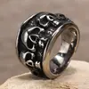 Anillo punk para hombre de acero de titanio estilo europeo y americano ins hip hop moda callejera anillo de calavera lote directo de fábrica