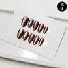 Uñas Cortas Almendradas Estilo Cat-Eye de Gama Alta para Exportación, Uñas Portátiles Hechas a Mano, Uñas Populares Estilo Ins al por Mayor