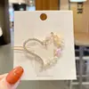 Exquisito y de alta gama clip para el pelo con pedrería estilo coreano para mujer, nuevo modelo 2026, pinza de pico de pato para la frente, pasador recto para flequillo lateral