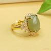 Anillo de Jade Hetian Natural Aiyu Anillo de Dedo de Jadeíta Nuevo Estilo Chino Joyería al por Mayor Dropshipping S4051712L