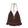 Al por mayor Verano 2026 Nuevo Estilo Europeo y Americano Ropa para Mujer Top Transparente Bordado de Cuello Halter 5422