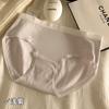 Ropa interior de verano con parte inferior bacteriostática 7A para mujer, cómoda, sin dejar rastro, para estudiantes, cintura media, color a juego, transpirable, agradable para la piel, para viajes
