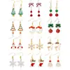 Brincos de Natal Laço Sino Liga Árvore de Natal Papai Noel Conjunto Combinado Brincos de Natal