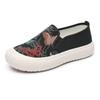 Sapatos de Lona Novos de Primavera 2024 Mocassins Femininos Preguiçosos Slip-On Sapatos de Pescador de Sola Grossa Sapatos de Tecido Casuais da Moda