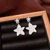 Pendientes de borla con colgante redondo de circón de aguja plateada, estilo vintage de lujo ligero y de alta gama, pendientes versátiles elegantes y modernos